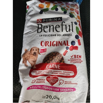 bulto 20 kilos beneful original carne