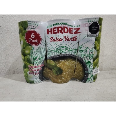 6 latas de salsa verde herdez